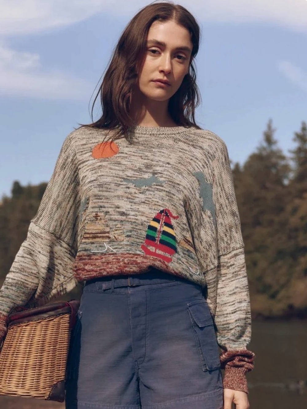 THE GREAT. The Boating Pullover in Sea Breeze